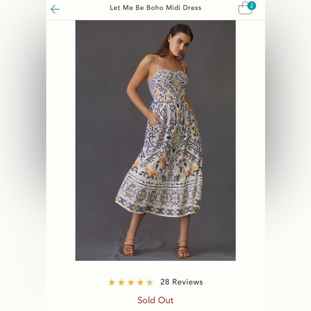 Anthropologie Let Me Be Boho MIDI Dress